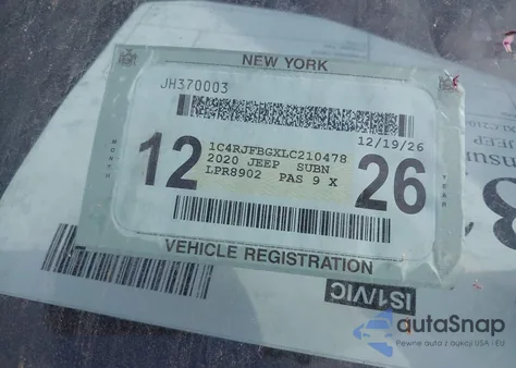 2020 Jeep Grand Cherokee Limited z USA, uszkodzony, nr VIN 1C4RJFBGXLC210478